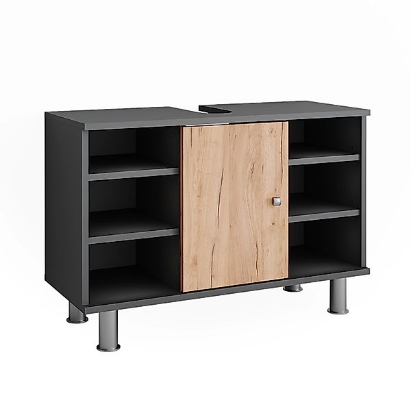 Vicco Waschbeckenunterschrank Fynn Anthrazit/Goldkraft Eiche 80 x 54 cm Opt günstig online kaufen