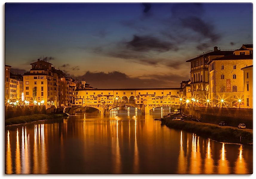 Artland Wandbild "FLORENZ Ponte Vecchio am Abend", Florenz, (1 St.), als Al günstig online kaufen