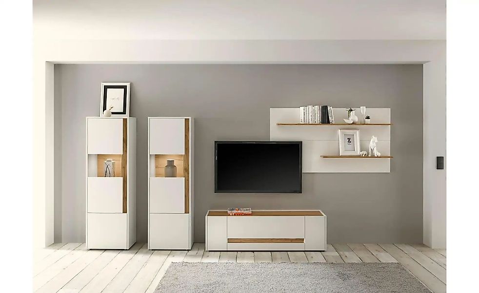 Wohnwand  Cande ¦ weiß ¦ Maße (cm): B: 340 H: 45 Kommoden & Sideboards > Wo günstig online kaufen