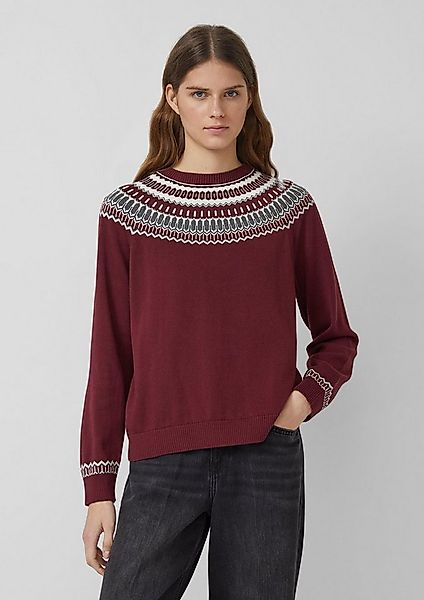s.Oliver Longpullover Strickpullover Feinstrickpullover mit Norwegermuster günstig online kaufen