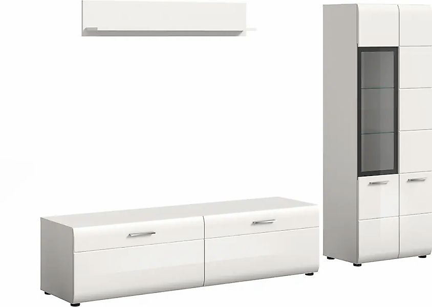 INOSIGN Wohnwand "FLORENZ, 3-teilige Wohn-Kombination, hochwertige MDF-Fron günstig online kaufen