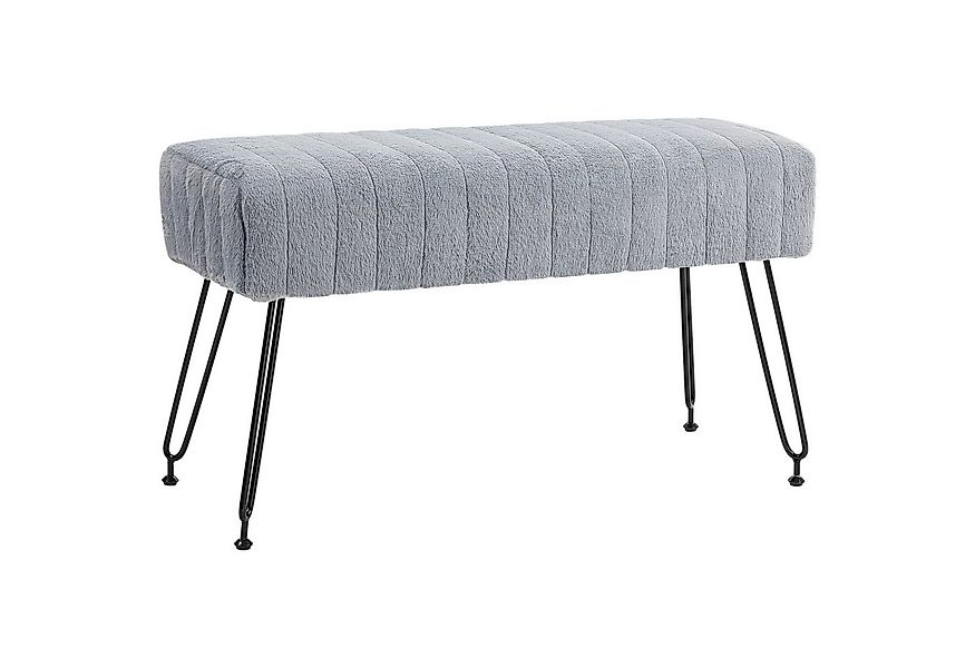 HOMCOM Sitzbank Polsterbank mit Kunstfell-Optik, Metallbeine (Bettbank, 1-S günstig online kaufen