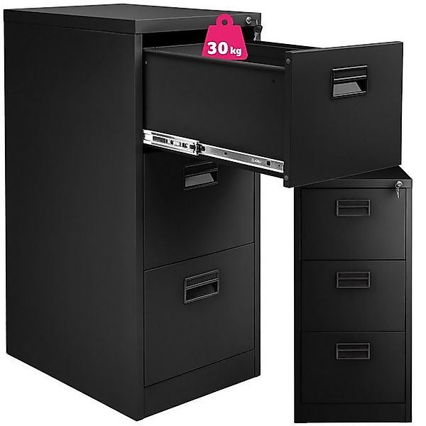 tectake Aktenschrank Büroschrank mit 3 Schubladen 62,4x46x102,8cm (Set mit günstig online kaufen