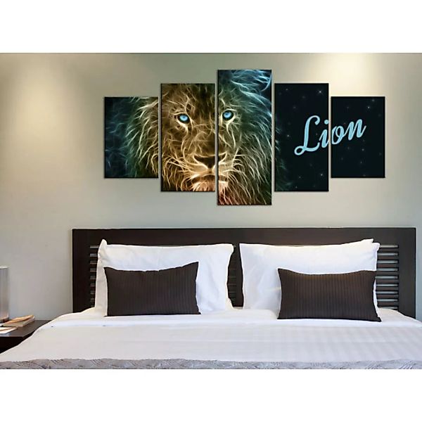 Leinwandbild Gold lion XXL günstig online kaufen