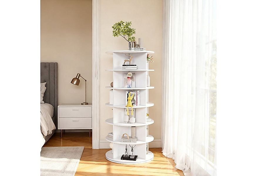 OKWISH Schuhschrank Regal 60x138,5x60 cm, 6 Ebenen, 360° Drehung – platzspa günstig online kaufen