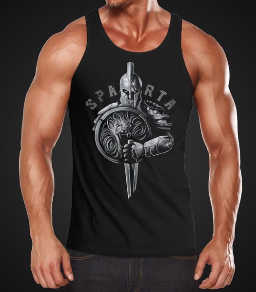 Neverless Tanktop Herren Tank-Top Aufdruck Sparta günstig online kaufen