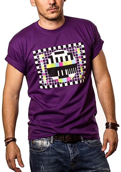 MAKAYA Print-Shirt Testbild Herren Retro Motiv günstig online kaufen
