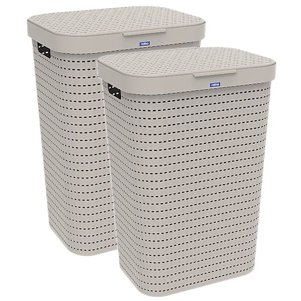 ROTHO Wäschekorb Country 2er-Set Wäschesammler 55l günstig online kaufen