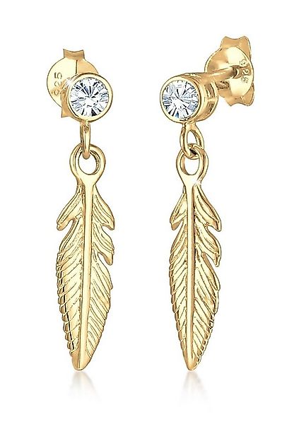 Elli Ohrhänger-Set Ohrhänger Feder 925 Silber, mit Kristallen von Swarovski günstig online kaufen