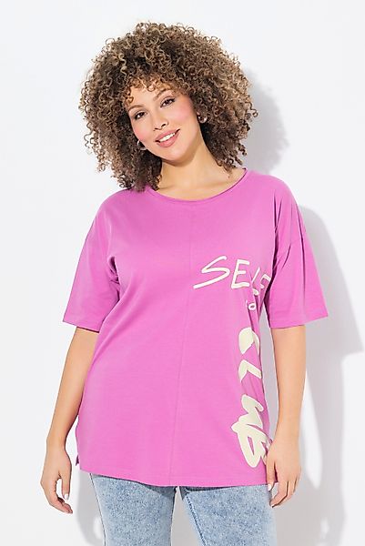 Ulla Popken T-Shirt T-Shirt Schriftdruck Oversized günstig online kaufen