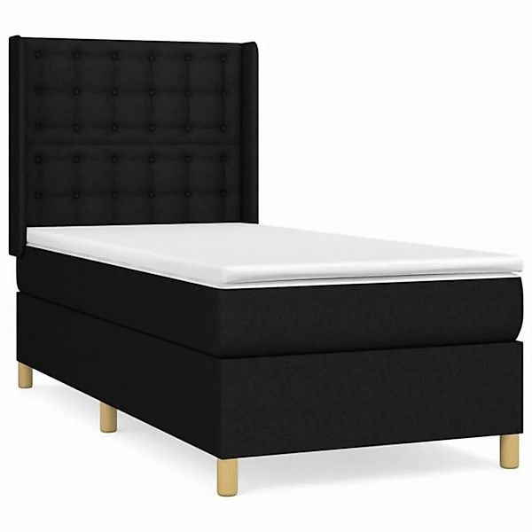 furnicato Bett Boxspringbett mit Matratze Schwarz 100x200 cm Stoff (1-tlg) günstig online kaufen