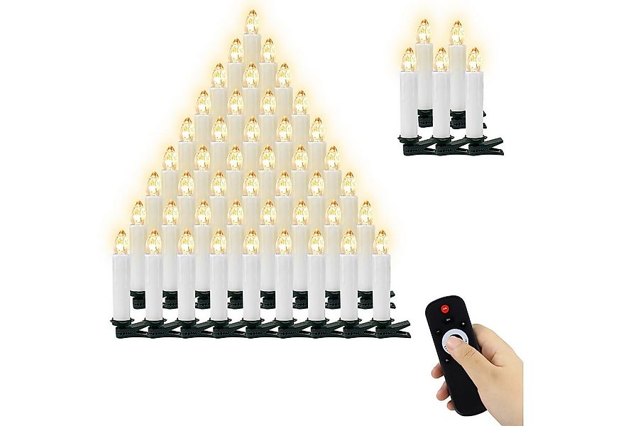 Gotoll LED-Kerze CH050_WE 10-50 set Weihnachtsbaumkerzen kabellose christba günstig online kaufen