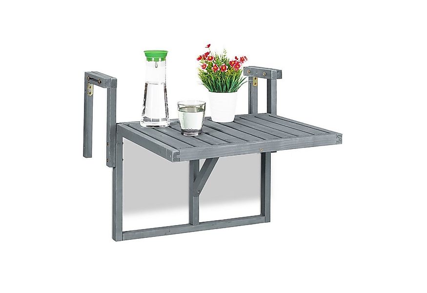 relaxdays Balkonhängetisch Balkon Hängetisch in Grau günstig online kaufen