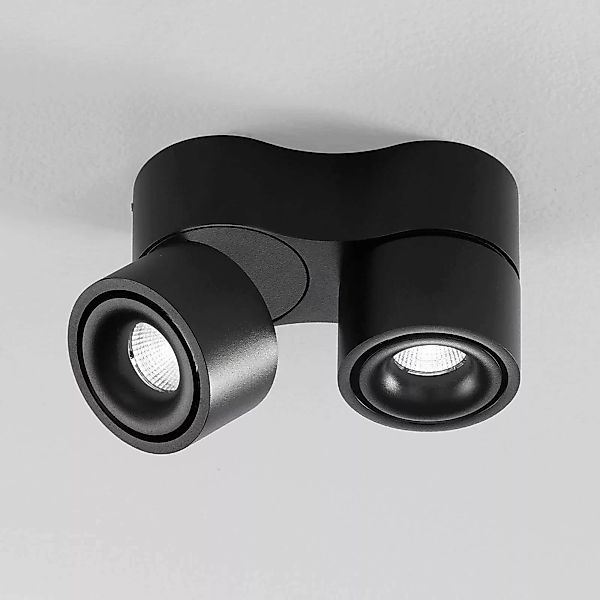 Egger Clippo S Duo LED-Deckenspot, schwarz, 3.000K günstig online kaufen