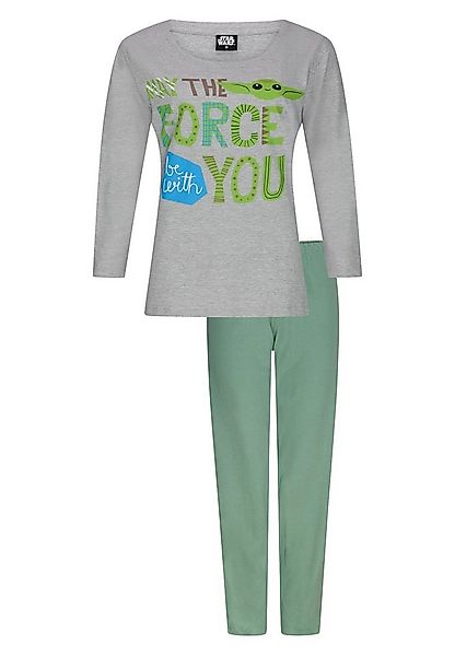 Star Wars Schlafanzug Star Wars Yoda Damen Lang Pyjama-Set Langarm-Shirt mi günstig online kaufen