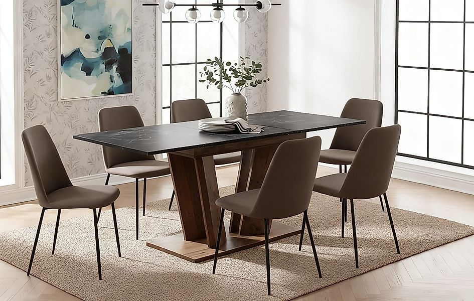 B&D home Säulen-Esstisch WILLEM, ausziehbar, 120-160cm, günstig online kaufen