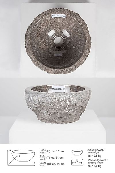 wohnfreuden Aufsatzwaschbecken Erosi Marmor Waschbecken 30 günstig online kaufen