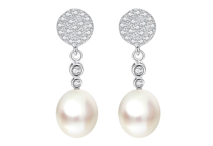 LÖB Paar Ohrstecker 925 Silber Ohrringe Hängend Tropfen Zuchtperlen Zirkoni günstig online kaufen