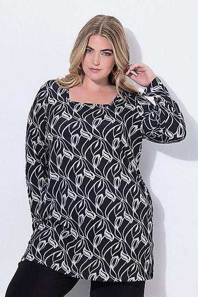 Ulla Popken Longshirt Longshirt A-Linie Carré-Ausschnitt Langarm günstig online kaufen