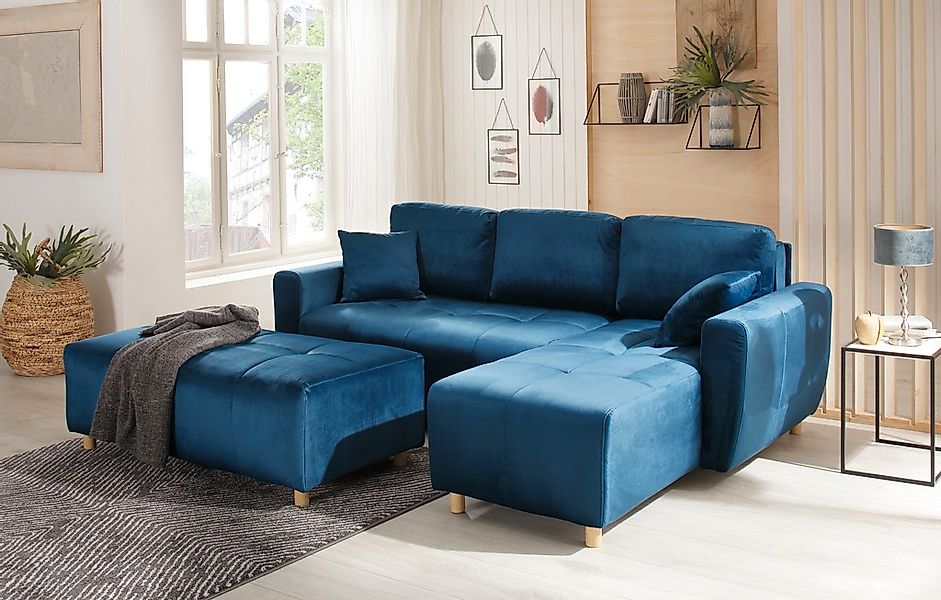 Home affaire Ecksofa "Scania L-Form" wahlweise mit Bettfunktion und Bettkas günstig online kaufen