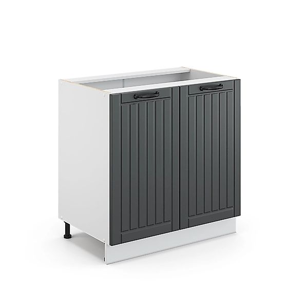Vicco Spülenunterschrank Fame-Line Anthrazit/Weiß 80 cm mit Regal ohne Arbe günstig online kaufen