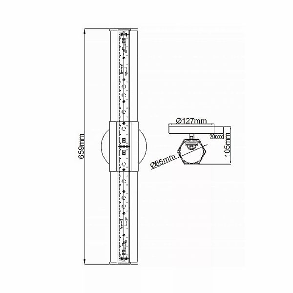 LED-Bad-Wandlampe Facet Dual, schwarz, 2-flg., Breite 66 cm günstig online kaufen