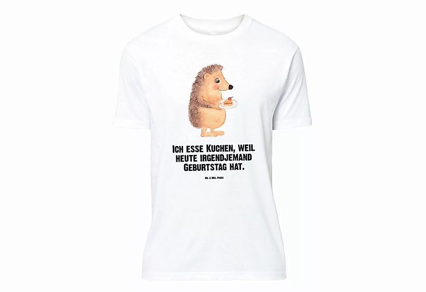 Mr. & Mrs. Panda T-Shirt Igel mit Kuchenstück - Weiß - Geschenk, Sprüche, K günstig online kaufen