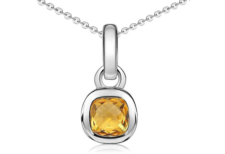 Materia Kettenanhänger Damen Citrin Silber Gelb KA-248-Citrin, 925 Sterling günstig online kaufen