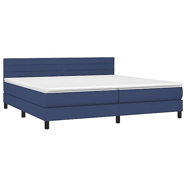 vidaXL Boxspringbett mit Matratze & LED Blau 200x200 cm Stoff 3133267 günstig online kaufen