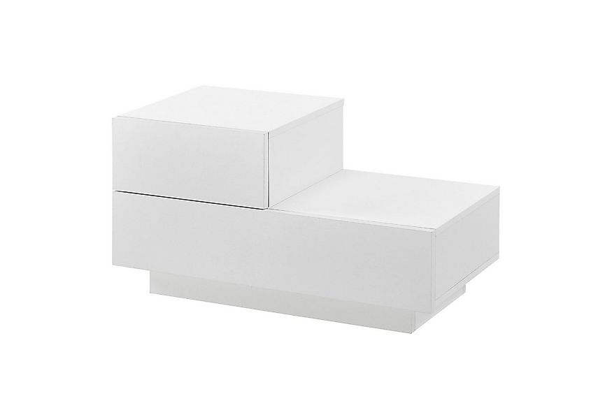 en.casa Nachttisch, »Sebokeng« Nachtschrank mit 2 Schubladen Weiß, matt günstig online kaufen