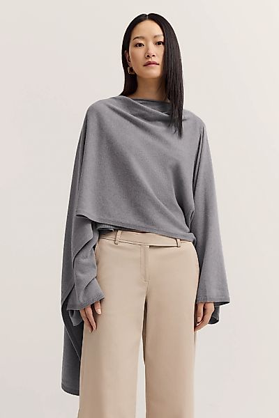 bugatti Strickcape "Rundhals-Ausschnitt" aus Woll-Kaschmir-Mix günstig online kaufen