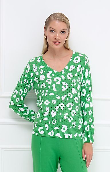 Passioni Strickpullover mit abstraktem Leopardenmuster günstig online kaufen