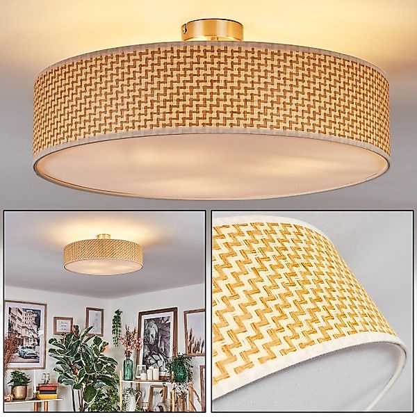 hofstein Deckenleuchte Deckenlampe aus Metall/Rattan/Stoff/Kunststoff in günstig online kaufen