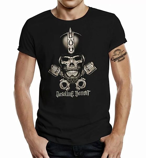 GASOLINE BANDIT® T-Shirt für Biker Hot-Rod Racer: Skull Blackbeard günstig online kaufen