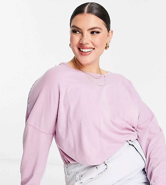 Cotton:On Curve – Langärmliges Oversize-Shirt mit seitlichen Schlitzen in L günstig online kaufen