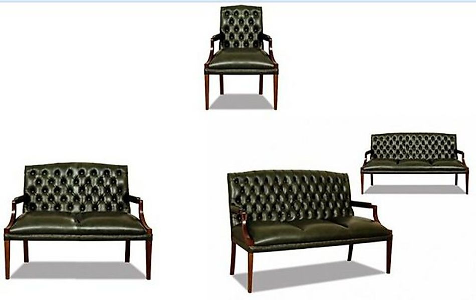 JVmoebel Chesterfield-Sofa Sofagarnitur 3+2+1 Ledersofa Couch Sofa Garnitur günstig online kaufen
