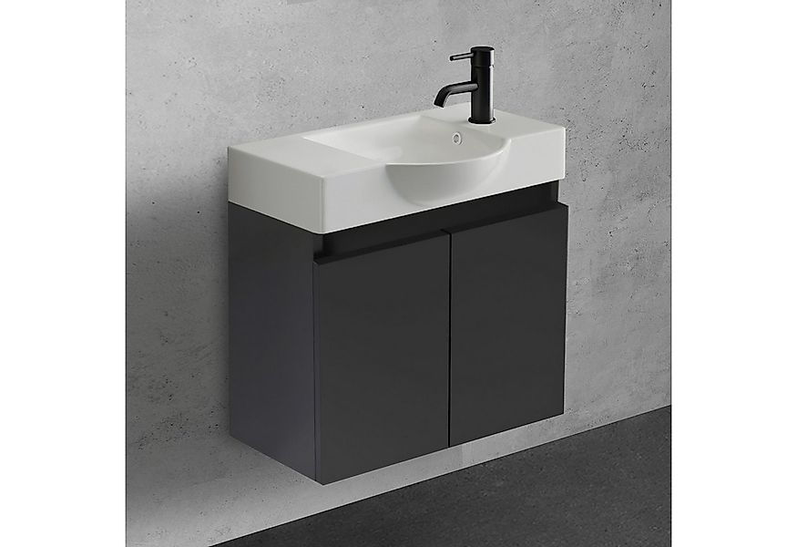 Alpenberger Badmöbel-Set Gäste WC Waschbecken mit Unterschrank 55 cm Breit, günstig online kaufen