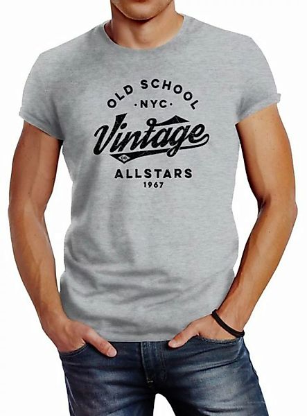 Neverless Print-Shirt Neverless® Herren T-Shirt College Style Schriftzug Ol günstig online kaufen