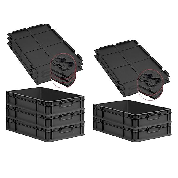 PROREGAL SuperSparSet 5x Eurobox Nextgen Grip Mit Scharnierdeckel Und Schwa günstig online kaufen