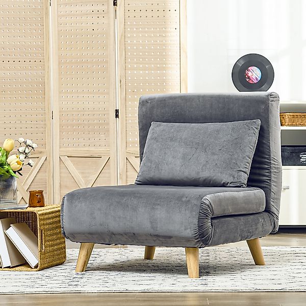 HOMCOM Schlafsessel  Klappsessel mit Bettfunktion & Kissen, Gästebett mit V günstig online kaufen