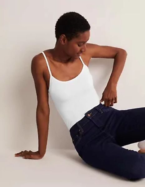 Einfarbiges Trägerhemd Damen Boden, Weiß günstig online kaufen