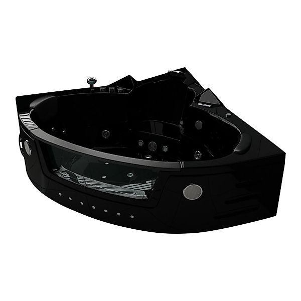 Jet-Line Eckwhirlpool Villa Carlotta 150cm in Schwarz mit Heizung und Unter günstig online kaufen