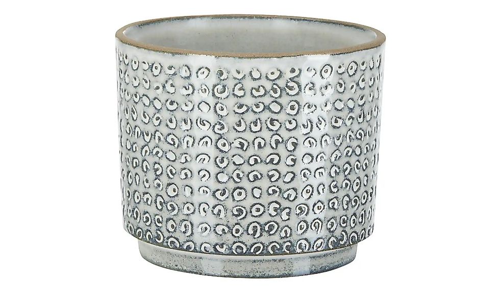 HOME STORY Übertopf   ¦ grau ¦ Steinzeug ¦ Maße (cm): H: 11,5  Ø: 14 Access günstig online kaufen