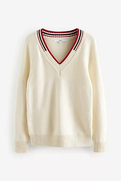 Next V-Ausschnitt-Pullover Pullover mit V-Ausschnitt im Rippmix (1-tlg) günstig online kaufen