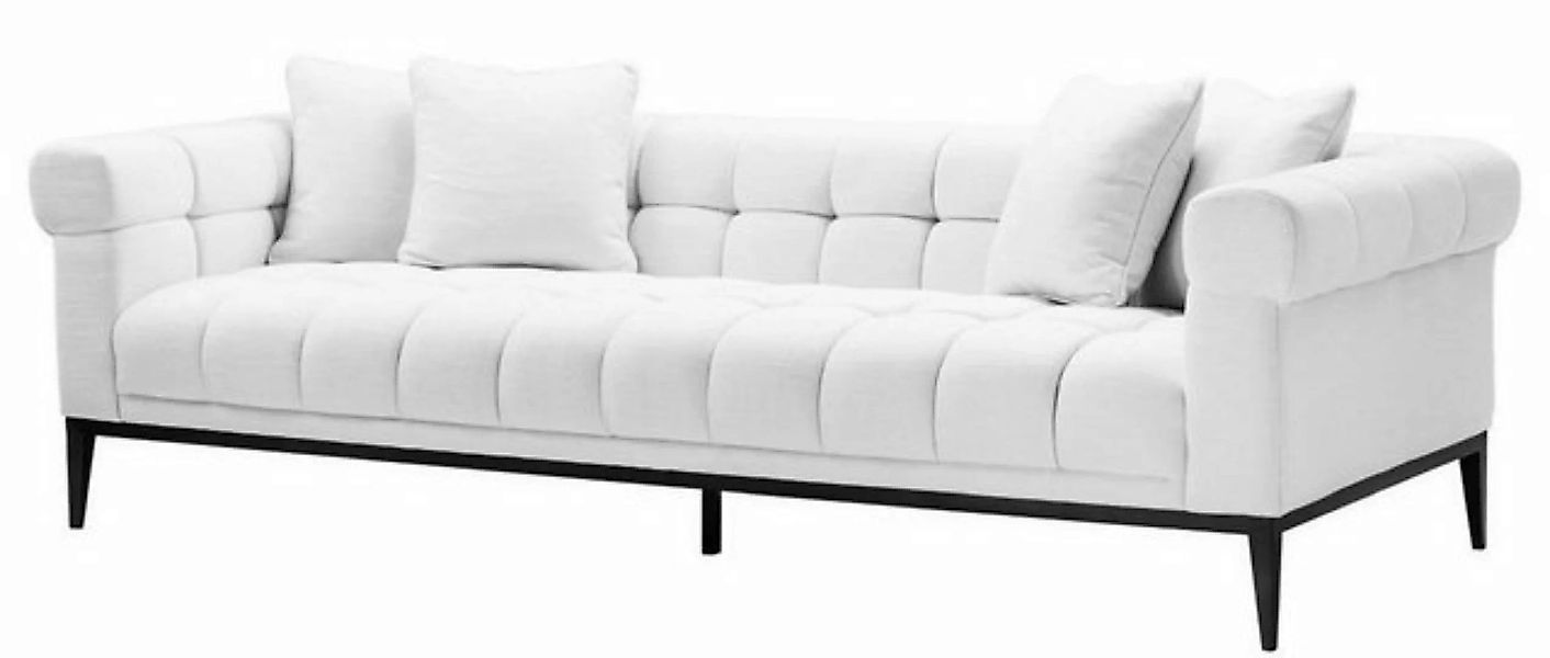 Casa Padrino Sofa Luxus Sofa Weiß / Schwarz 240 x 98 x H. 69 cm - Wohnzimme günstig online kaufen