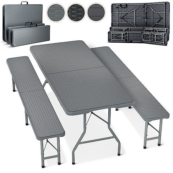 Blumtal Bierzeltgarnitur Bierzeltgarnitur 3er Set - 2X Bierbank + 1x Bierti günstig online kaufen