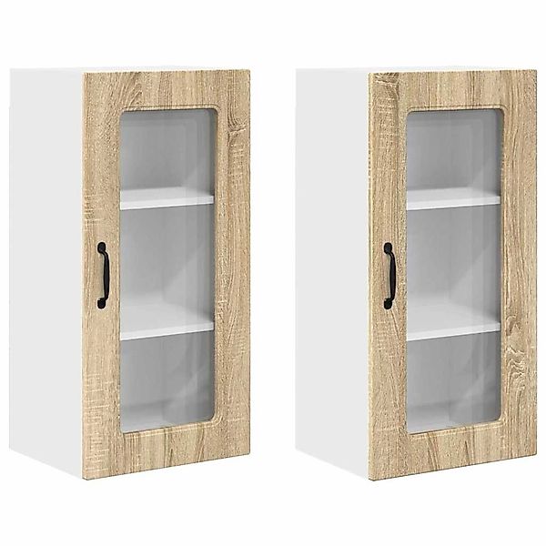 vidaXL Küchenwandschrank mit Regal 2 Stk Sonoma-Eiche 40 x 31 x 80 cm 88463 günstig online kaufen