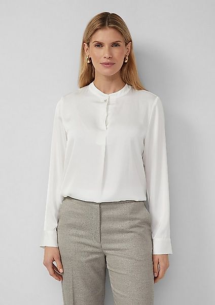 s.Oliver Langarmbluse Bluse Fließende Langarm-Bluse mit Stehkragen und Zier günstig online kaufen