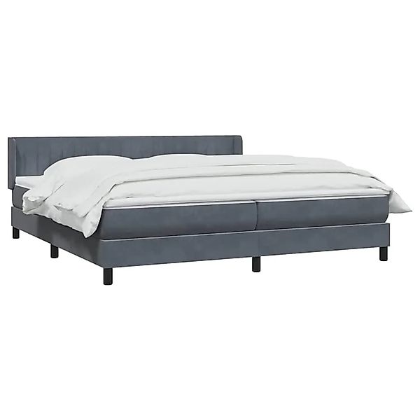 vidaXL Boxspringbett mit Matratze Dunkelgrau 180x210 cm Samt 3318292 günstig online kaufen