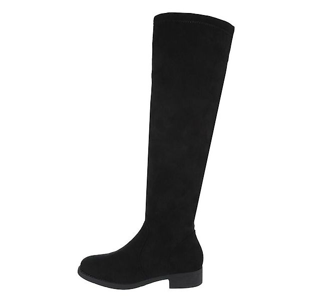 Ital-Design Damen Party & Clubwear Stiefel Blockabsatz Overknees in Schwarz günstig online kaufen